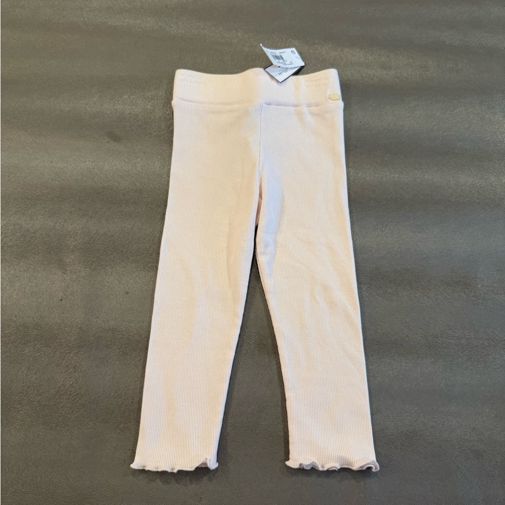 Tartine et Chocolat Rose Pale Ribbed Leggings. Size 2